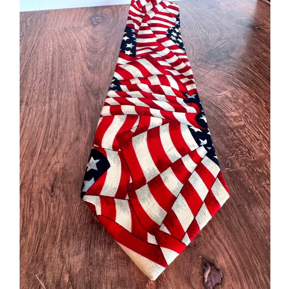 Windsor USA American Flag Cotton Necktie Patriotic Made‎ in USA